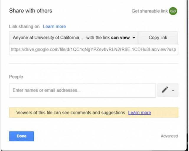 Sharing settings