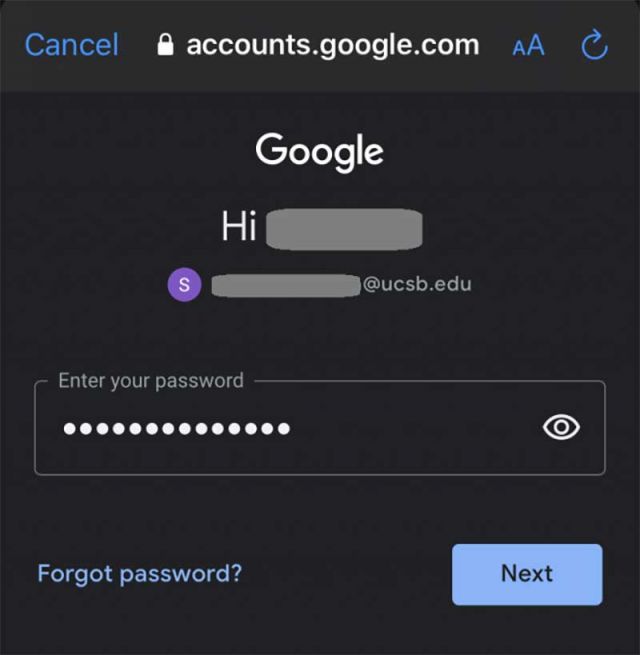 Enter password
